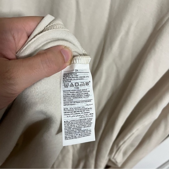 Old Navy Live-In French Terry Open-Front Wrap Wish Bone Cream Plus Size 2X N - Picture 4 of 5